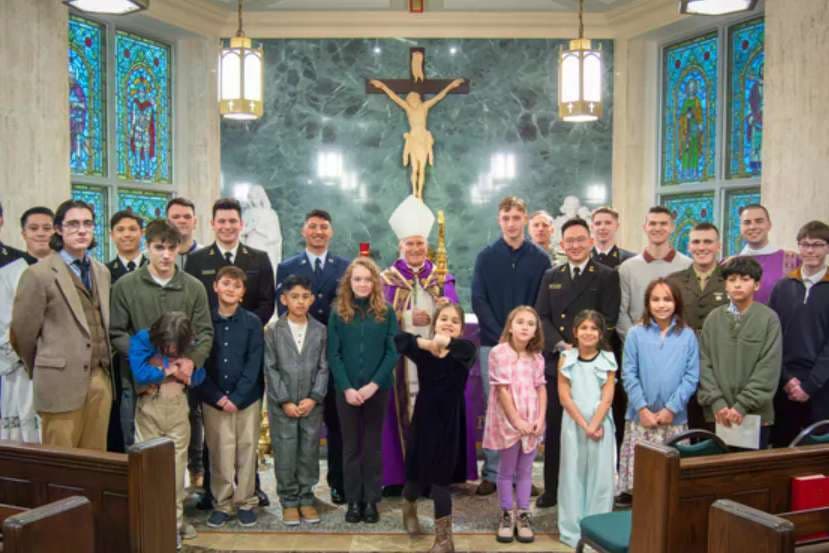 US military-affiliated catechumens joining the Church undergo Rite of Election