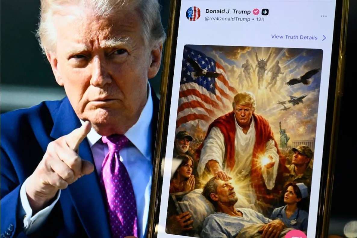 Trump posts, then deletes AI image depicting himself as Jesus after backlash from Christians